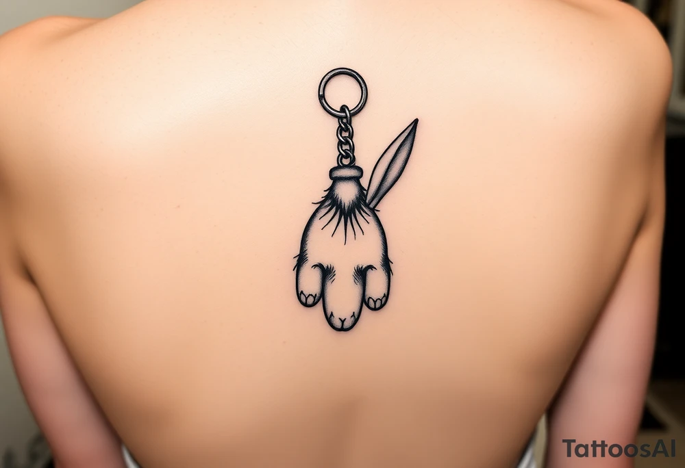 rabbits foot keychain tattoo idea