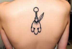 rabbits foot keychain tattoo idea
