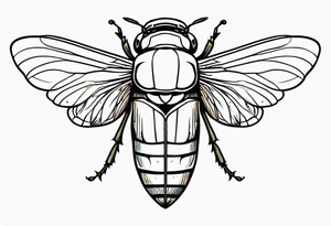 cicada with closed wings tattoo idea