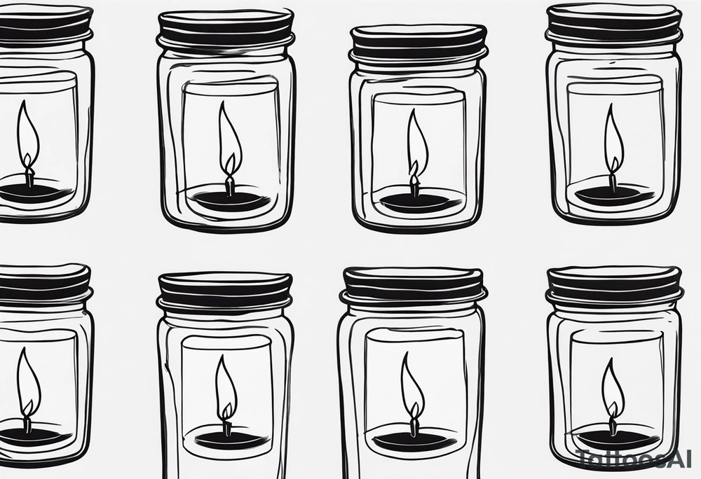 dainty candle in a jar tattoo idea