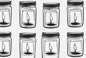 dainty candle in a jar tattoo idea