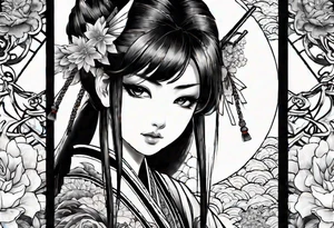 Japanese tattoo with samurai tattoo idea