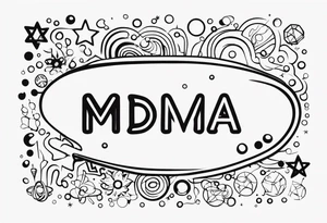 MDMA molecular diagram tattoo idea