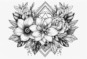 velocirapto con flores tattoo idea