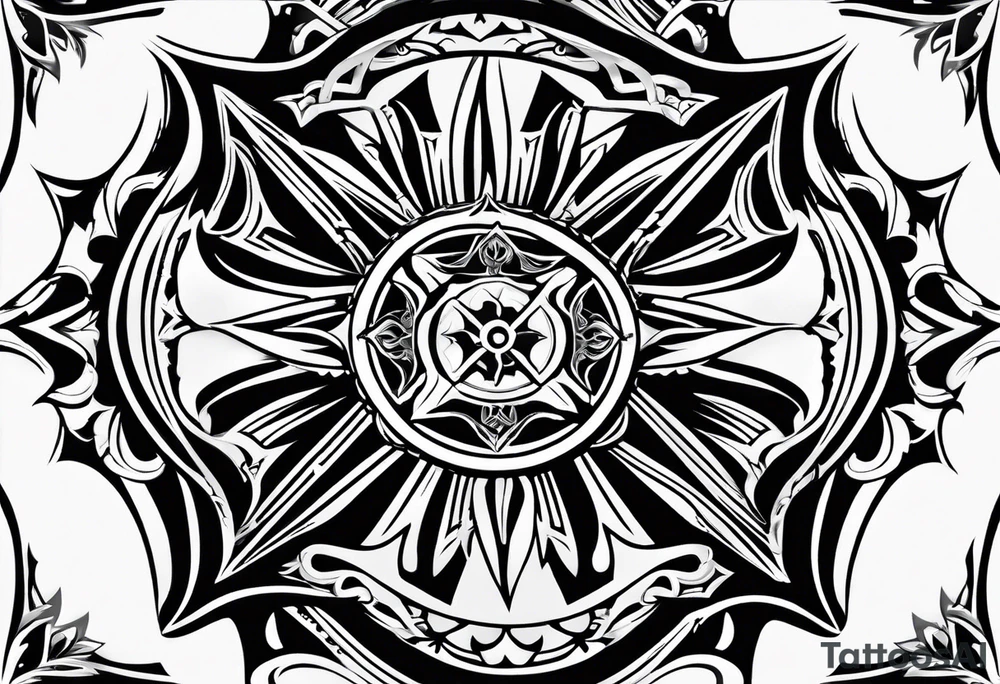 Firefighter Maltese cross tattoo idea