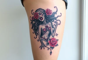 Zombie pinup girl tattoo idea