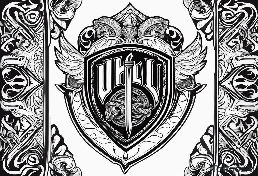 Valhalla sword shield tattoo idea