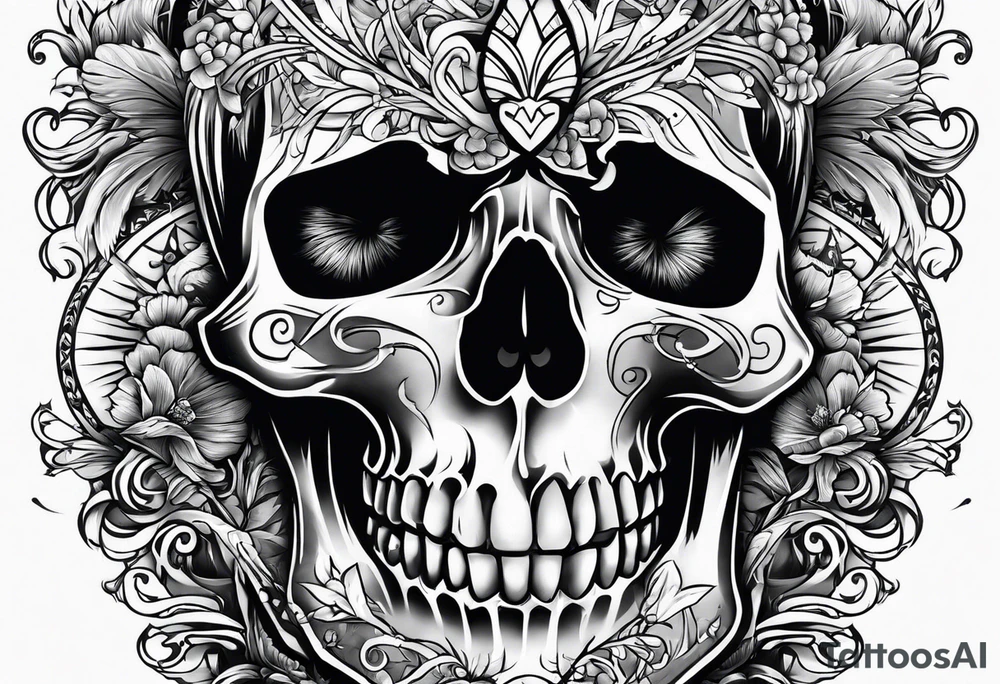 memento mori with angles tattoo idea