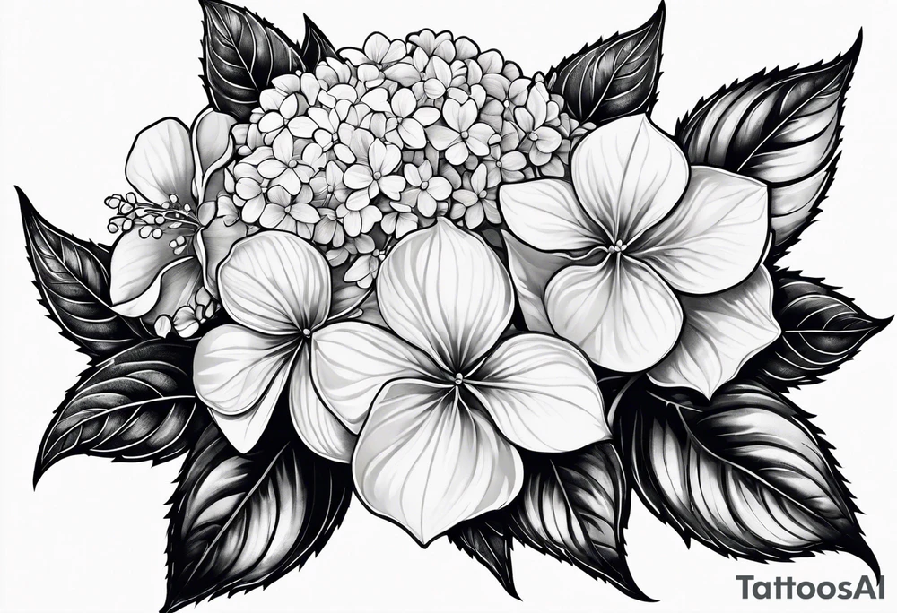 Hydrangea flowers tattoo idea