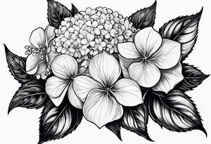 Hydrangea flowers tattoo idea