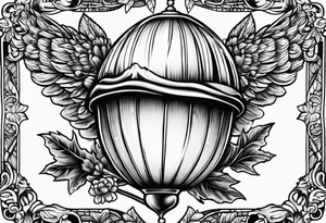 Acorn being carried by angel tattoo idea