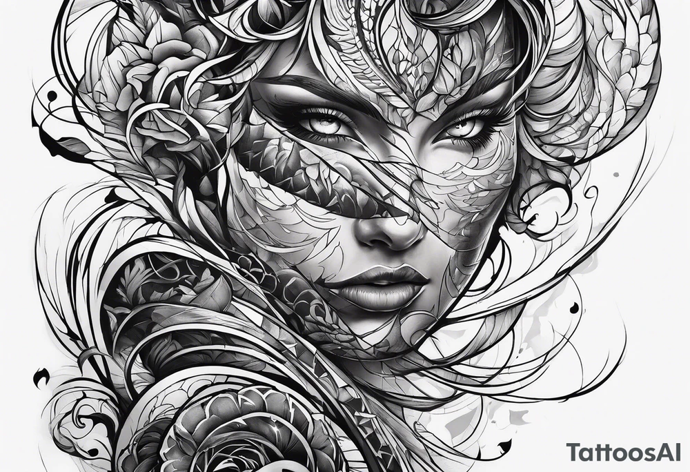 extreme fragmented detangled pain arm tattoo idea