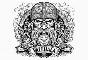 Viking valhalla funeral on fire tattoo idea