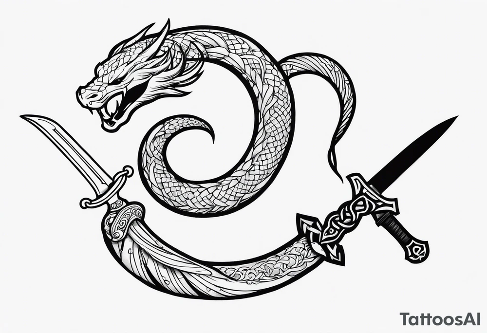serpent wrapped around sword tattoo idea