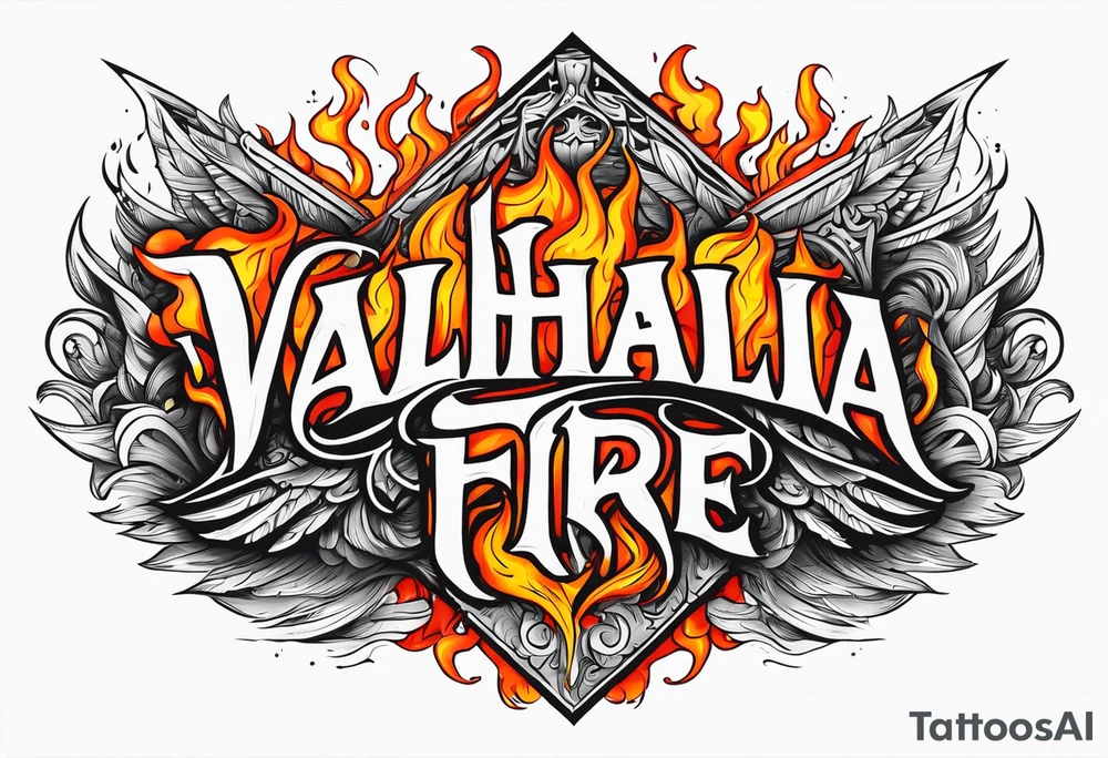 Valhalla on  fire tattoo idea