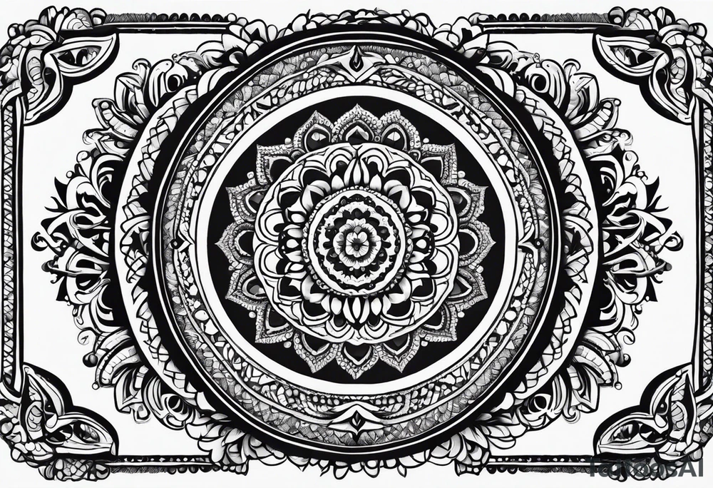 Rattlesnake mandala henna black tattoo design tattoo idea