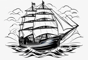 simple navy ship tattoo idea