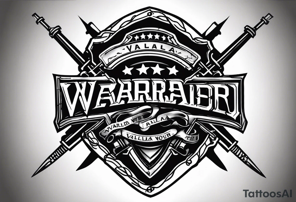 Wounded warrior valhalla shield barb wire tattoo idea