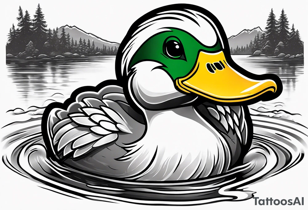 The university of Oregon duck mascot puddles tattoo idea