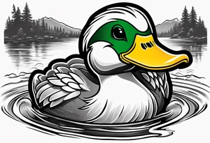 The university of Oregon duck mascot puddles tattoo idea