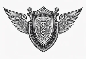 Valhalla 
Sword shield chain tattoo idea