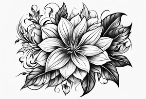 Curved floral leaves; s-shape tattoo idea