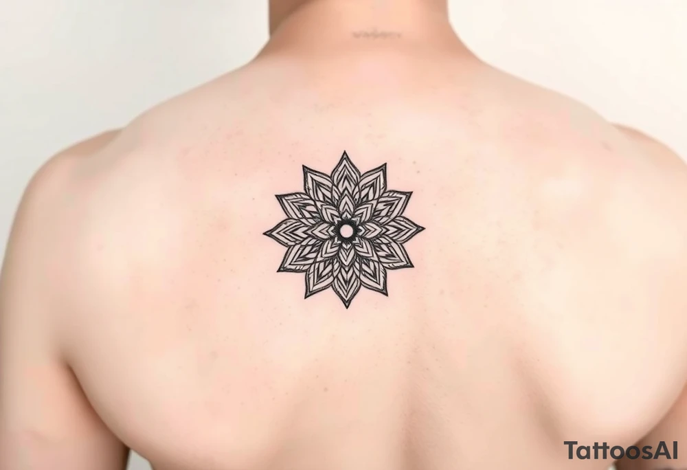 Half arm sleeve - single kidney made of two mandala / geometric designa tattoo idea