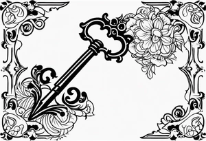 Key, gothique, baroque tattoo idea
