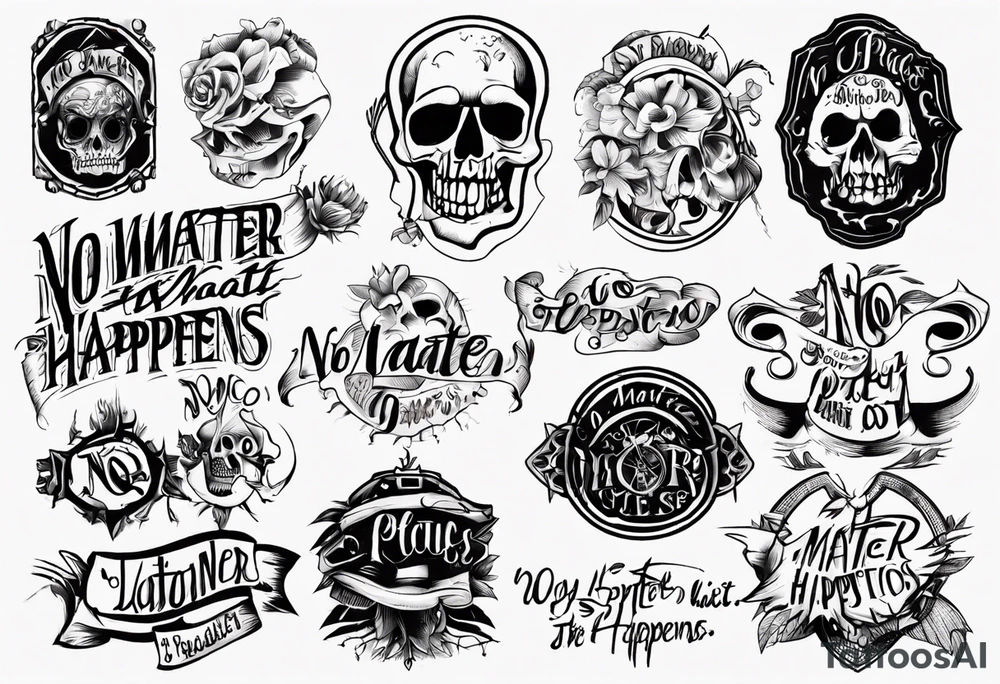 No pictures, just the phrase: No Matter What Happens... tattoo idea