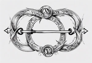 infinity loop with roman numeral IV on the line tattoo idea