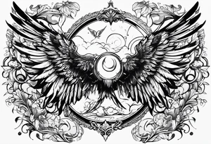 2 wings. I want a halo over one of them tattoo idea