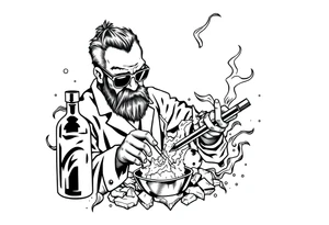 mad scientist cooking up meth tattoo idea