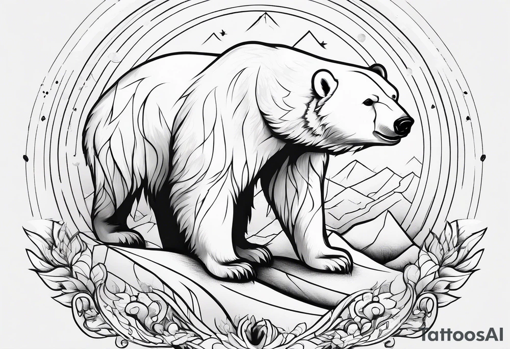 Polar bear in a minimalistic way tattoo idea