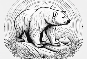 Polar bear in a minimalistic way tattoo idea
