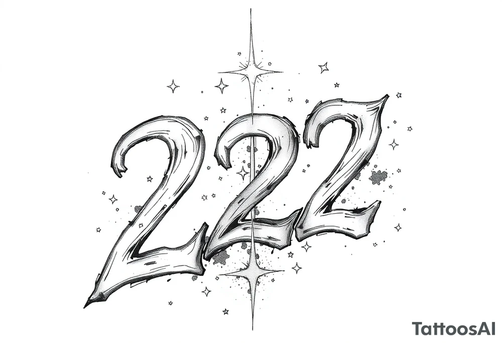 number 222 with stardust tattoo idea