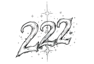 number 222 with stardust tattoo idea