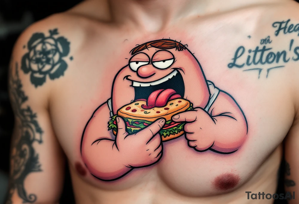 Peter Griffin eating a sandwich tattoo idea