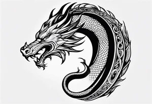 Ouroboros dragon on elbow tattoo idea