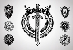 Valhalla viking shield axe sword warrior tattoo idea