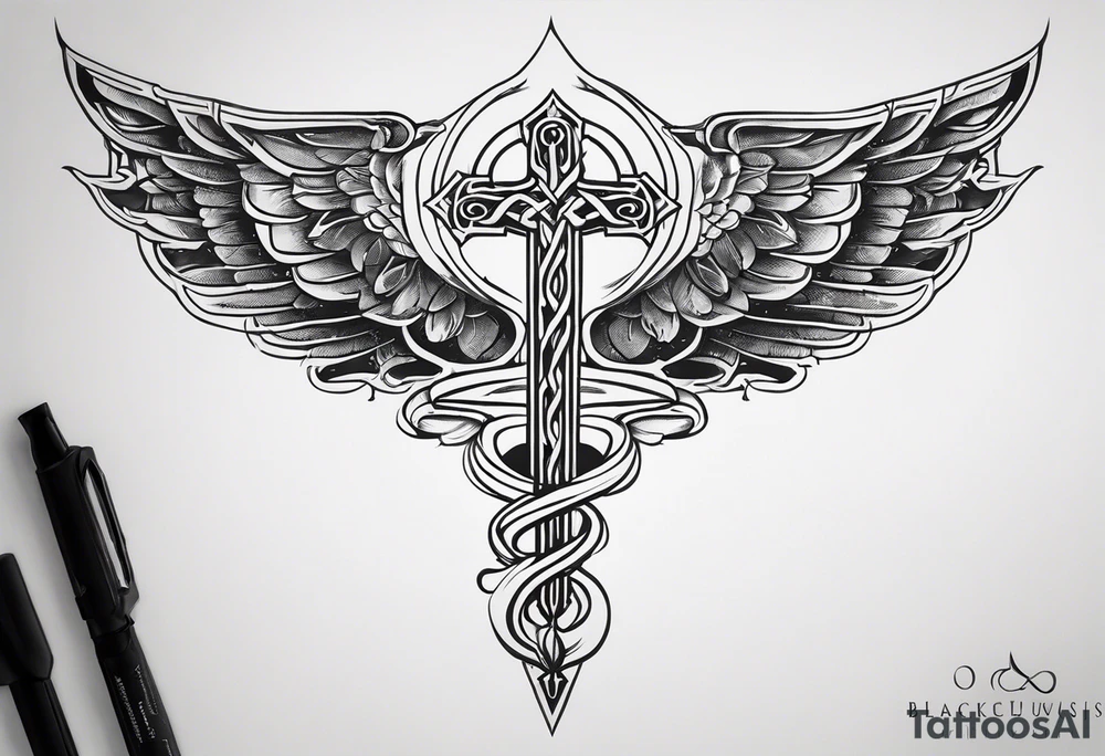 Staff of caduceus tattoo idea