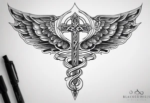 Staff of caduceus tattoo idea