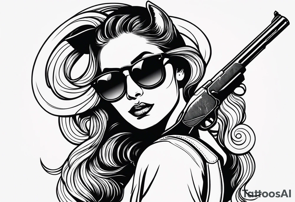 capricorn with sunglasses and a shotgun tattoo idea