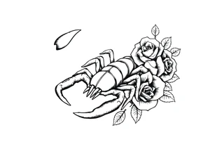 Scorpion with roses tattoo idea