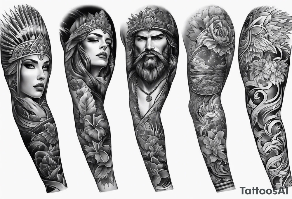 Full arm sleeve tattoo idea