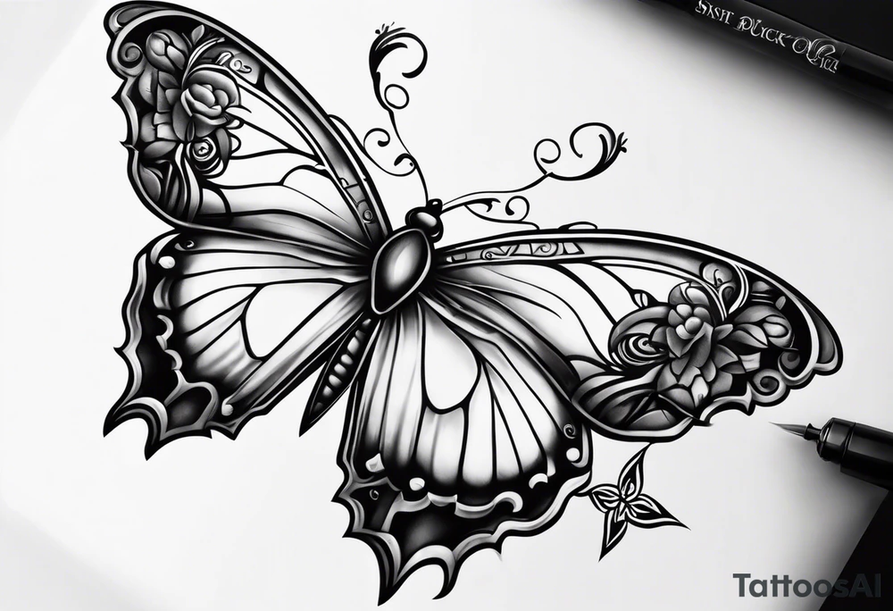 buck tick  butterfly tattoo idea