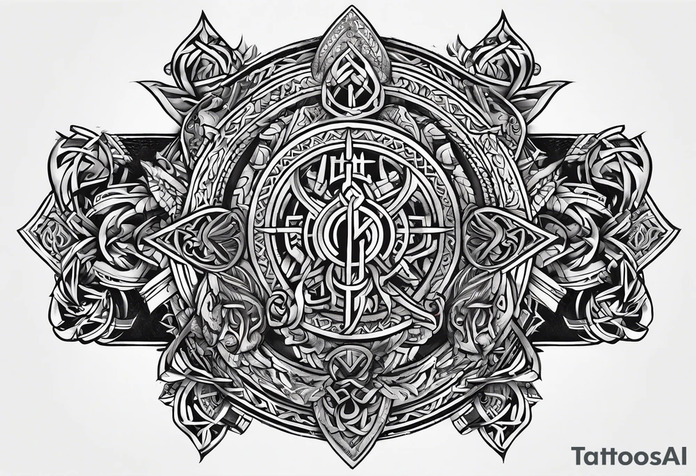 fingers tattoo vikings symbols style tattoo idea