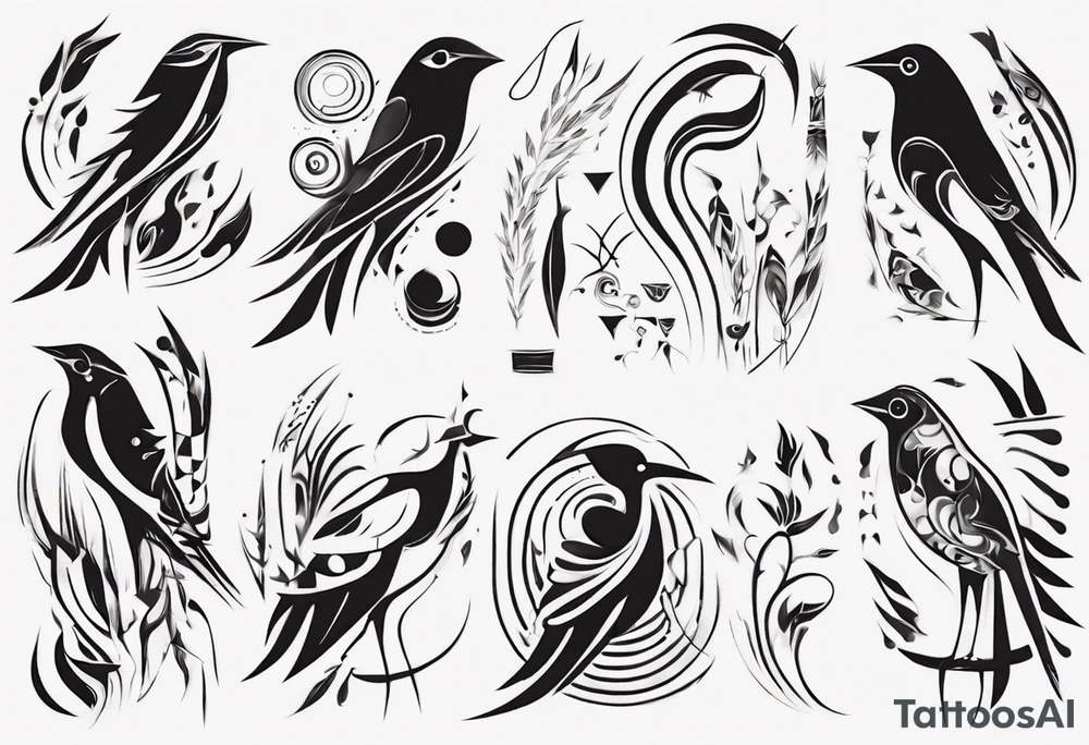 goddess wheat birds tattoo idea