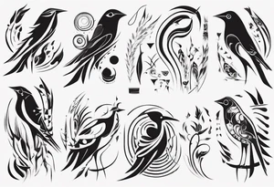 goddess wheat birds tattoo idea