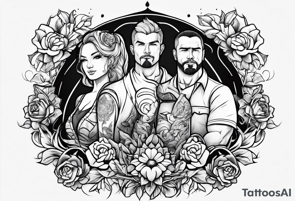 Unbreakable bond, family of five tattoo idea