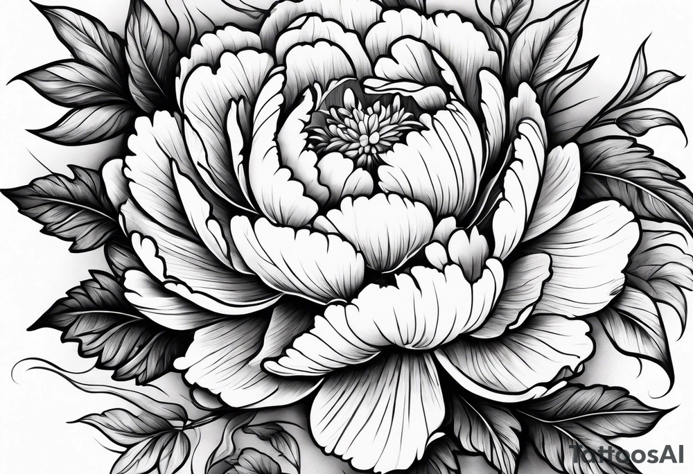 peony tattoo idea